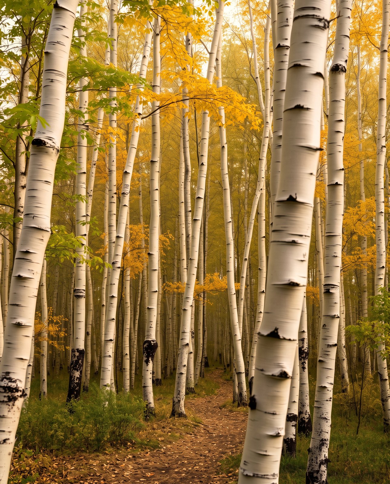 Sunlit aspen grove in Colorado